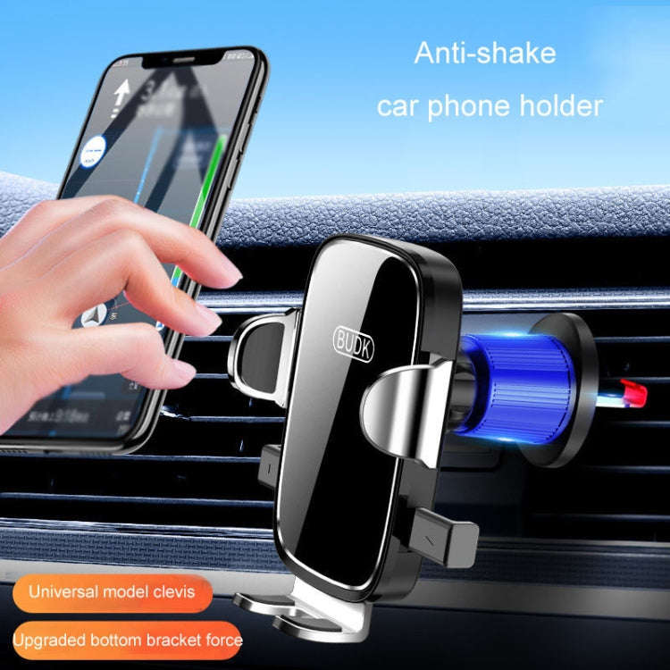 BUDK Anti-shake Car Phone Bracket Car Navigation Air Vent Fixed Gravity Support Stand(Black)