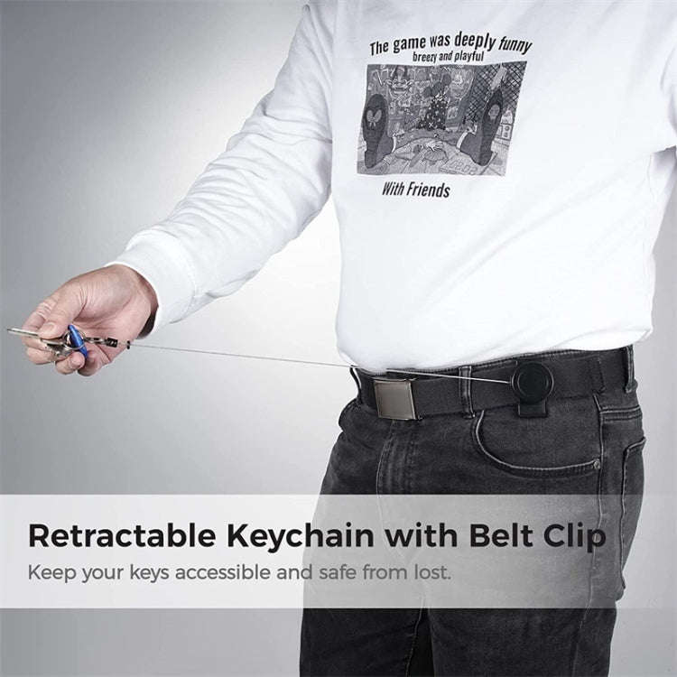 Metal Material 360 Degree Rotatable Heavy Duty Retractable Keychain with Belt Clip