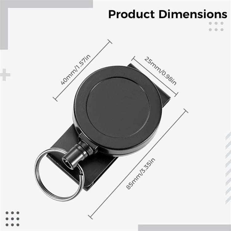 ABS  Material 360 Degree Rotatable Heavy Duty Retractable Keychain with Belt Clip