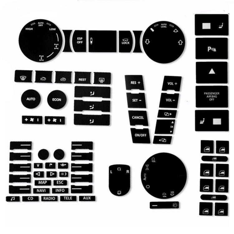 For 2005-2010 Volkswagen Touareg/Passat Steering Wheel Window AC Switch Button Repair Sticker(8pc...