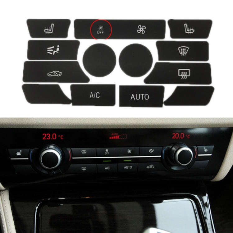 For BMW 5 Series/7 Series/X5/C6/F10/F01/F15 Air Conditioning Button Repair Sticker, Style: A 13pc...