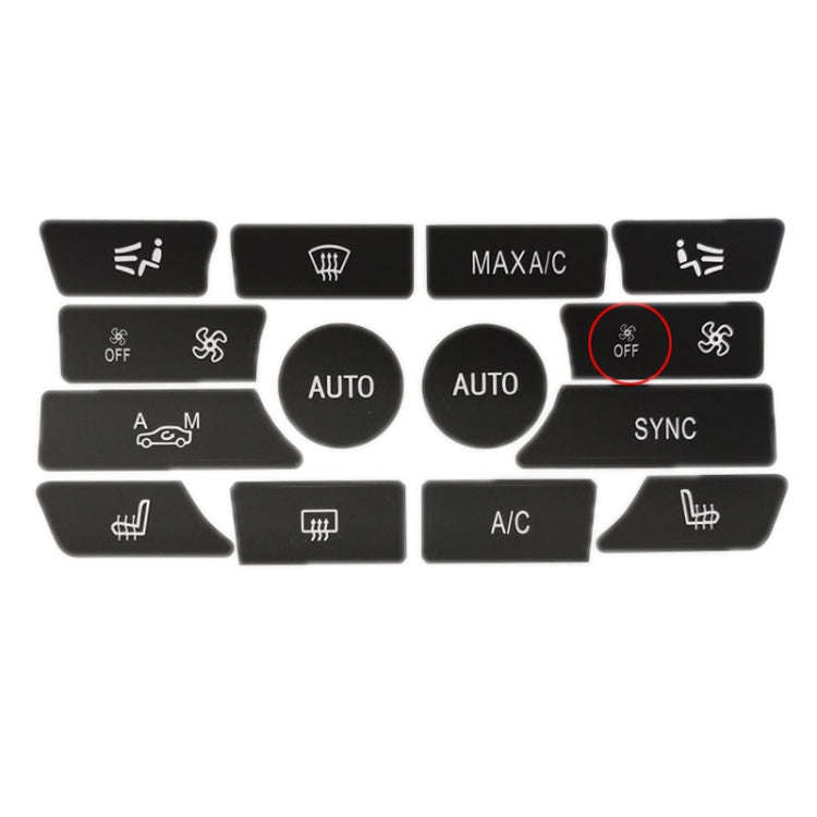 For BMW 5 Series/7 Series/X5/C6/F10/F01/F15 Air Conditioning Button Repair Sticker, Style: B 14pc...