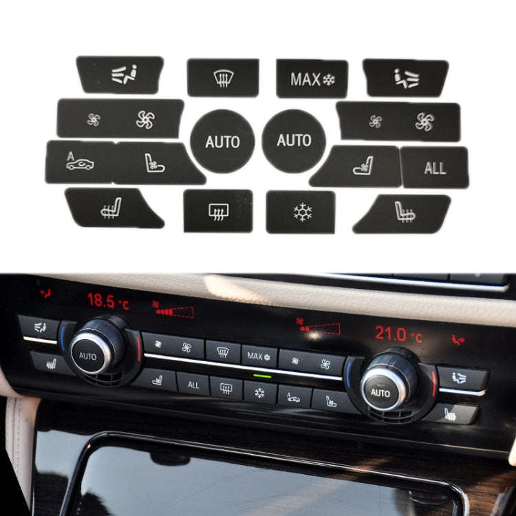 For BMW 5 Series/7 Series/X5/C6/F10/F01/F15 Air Conditioning Button Repair Sticker, Style: C 16pc...