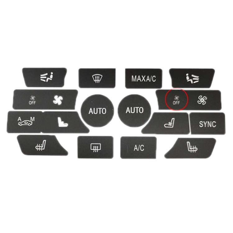 For BMW 5 Series/7 Series/X5/C6/F10/F01/F15 Air Conditioning Button Repair Sticker, Style: C 16pc...