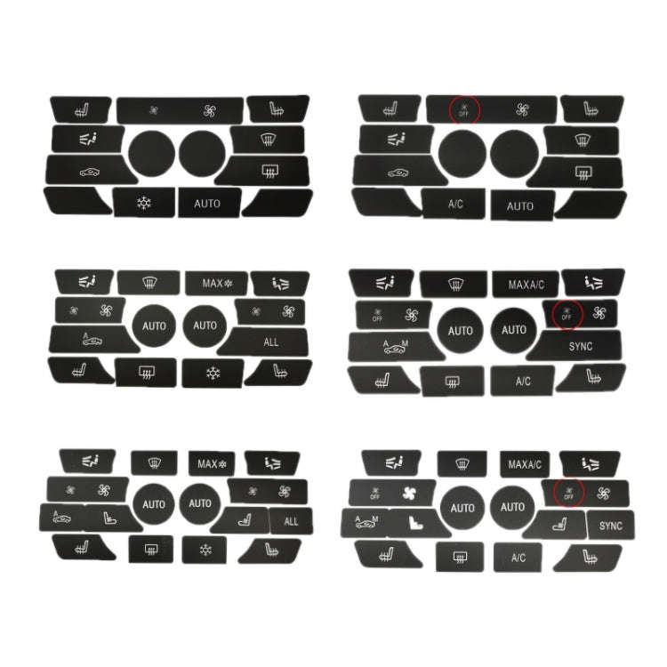 For BMW 5 Series/7 Series/X5/C6/F10/F01/F15 Air Conditioning Button Repair Sticker, Style: A 13pc...