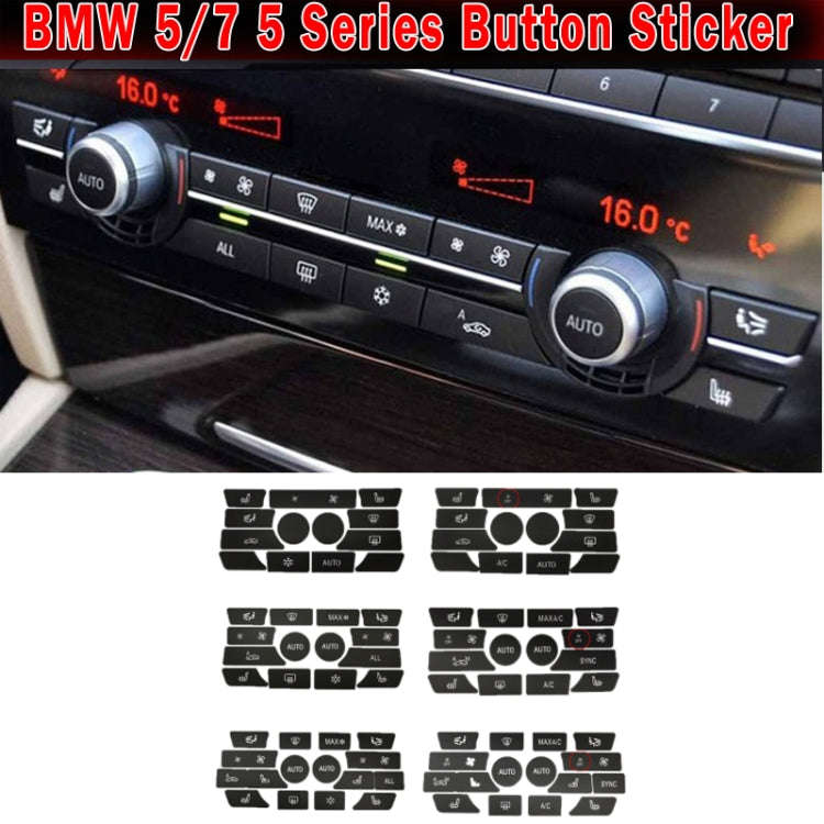 For BMW 5 Series/7 Series/X5/C6/F10/F01/F15 Air Conditioning Button Repair Sticker, Style: A 13pc...