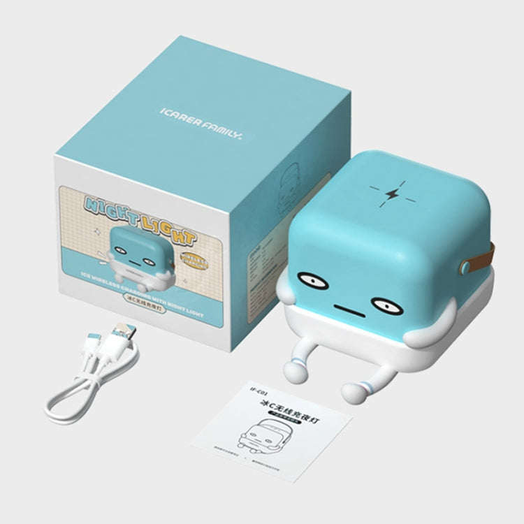 ICARER FAMILY IF-C01 Cartoon Adjustable Phone Holder Night Light With Wireless Charger(Ice Cubes)