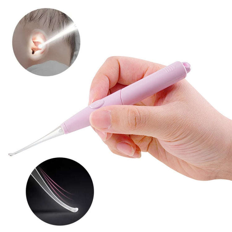 LED Light Ear Cleaning Scoop Children Ear Scoop Baby Ear Wax Pick Cleaner(White)