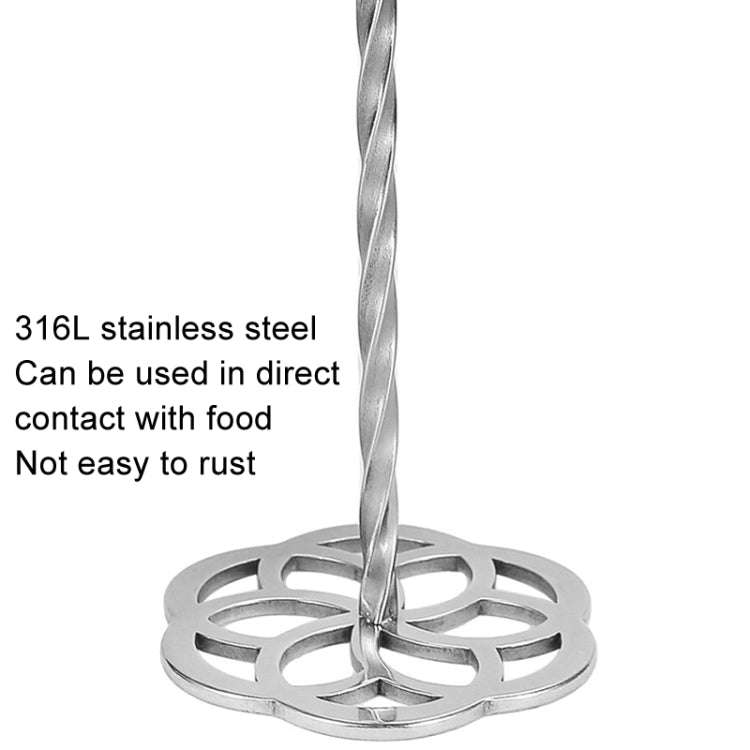 Wooden Handle 316L Stainless Steel Potato Masher Thickened Taro Mashing Gadgets