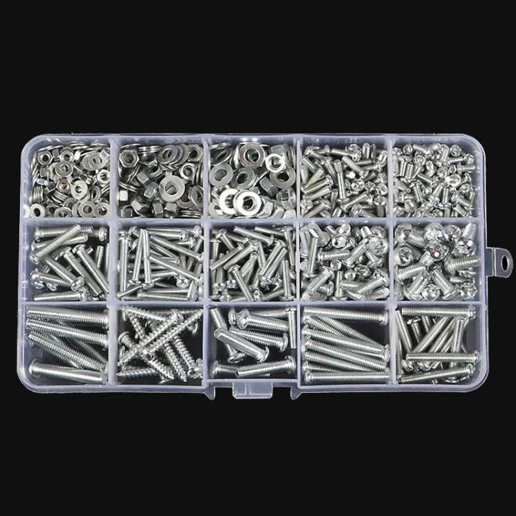 Set B 18 Types 15 Cells Screws Nuts Washers Self-Tapping Screws Set
