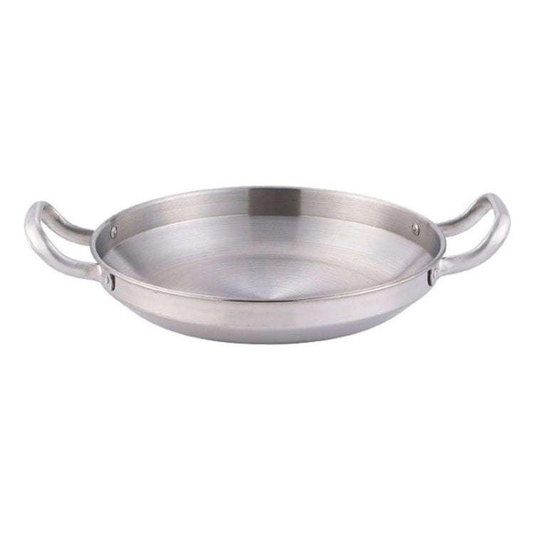 Thickened Stainless Steel Double Ears Pan Seafood Rice Pan Fried Chicken Tray, Size: 30cm Silver