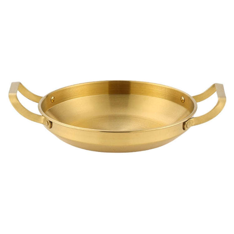 Thickened Stainless Steel Double Ears Pan Seafood Rice Pan Fried Chicken Tray, Size: 26cm Golden