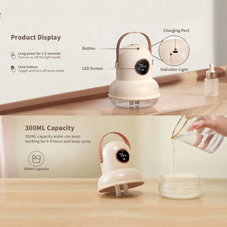 ICARER FAMILY IF-JS01 USB Charging Desktop Night Light Dual-spray Humidifier, Color: Beige (Doll)