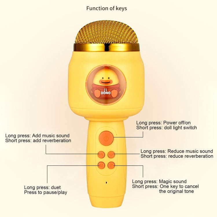 ICARER FAMILY F816 Karaoke Microphone Speaker Home Bluetooth Wireless Microphone(Yellow)