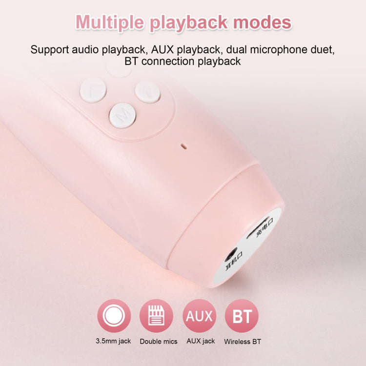 ICARER FAMILY F816 Karaoke Microphone Speaker Home Bluetooth Wireless Microphone(Pink)