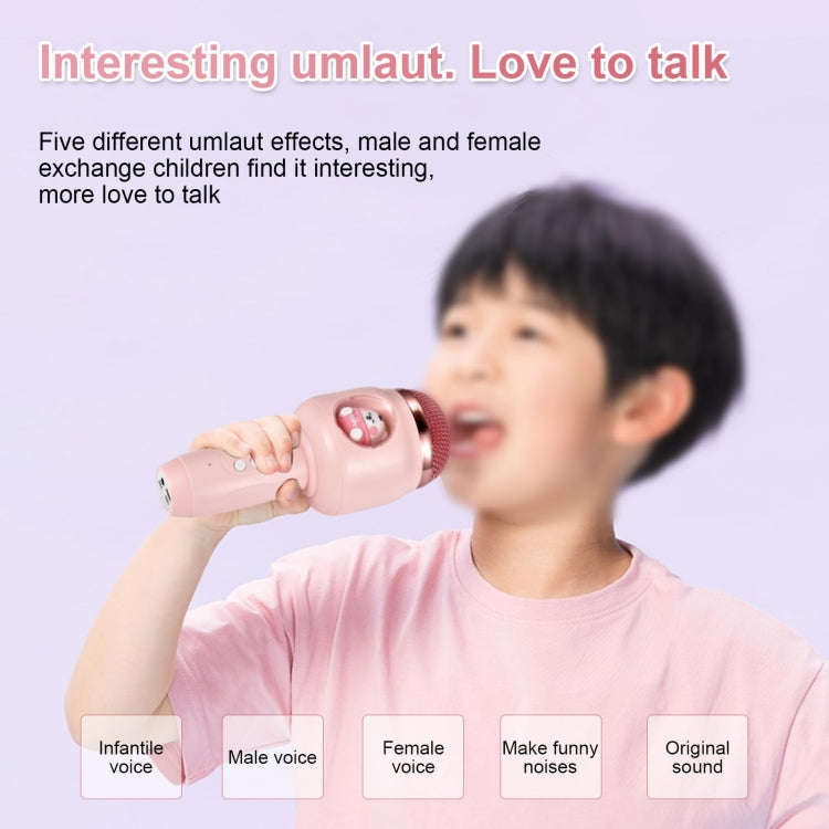 ICARER FAMILY F816 Karaoke Microphone Speaker Home Bluetooth Wireless Microphone(Pink)