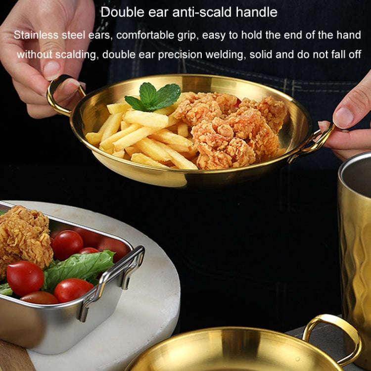 304 Stainless Steel With Double Ear Snack Tray Fried Chicken Chips Cold Dishes Candy Snacks Tray,...