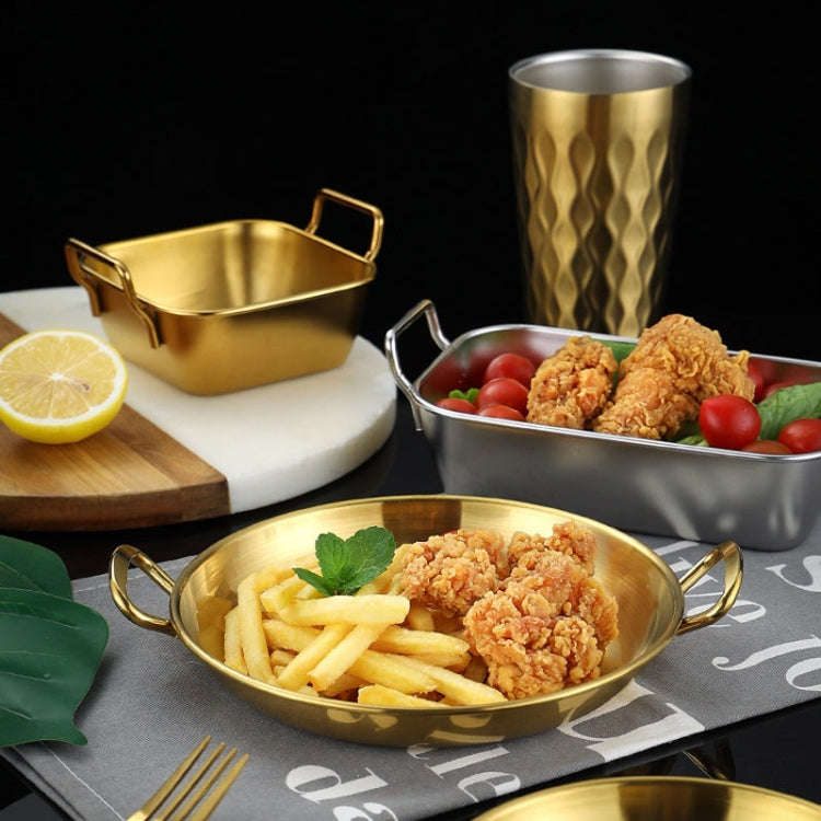 304 Stainless Steel With Double Ear Snack Tray Fried Chicken Chips Cold Dishes Candy Snacks Tray,...