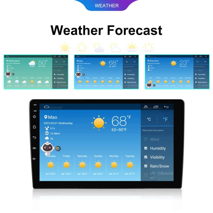 10.1 inch 6+128G Android Universal HD Large Screen Car Bluetooth Player Android GPS Navigation In...
