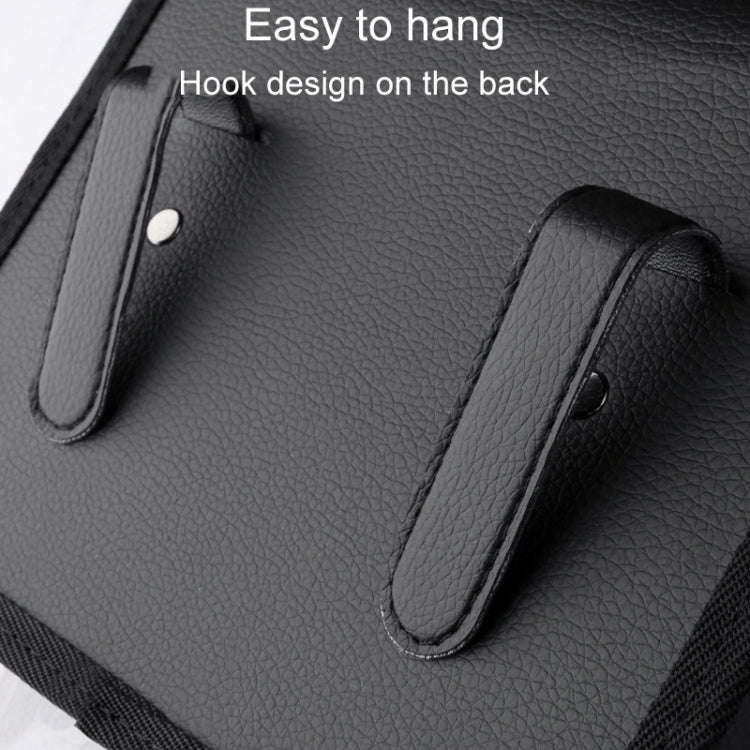 Car Folding Trash Can Multifunctional Seatback Hanging Storage Box(Black)