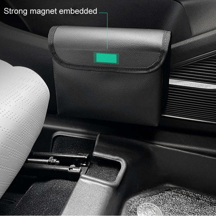 Car Folding Trash Can Multifunctional Seatback Hanging Storage Box(Black)