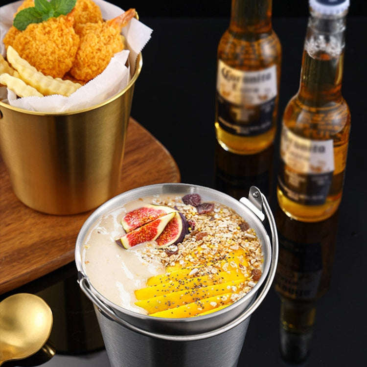1800ml 304 Stainless Steel Handheld Ice Bucket Bar Beer Chill Bucket Chips Milk Tea Snacks Barrel...