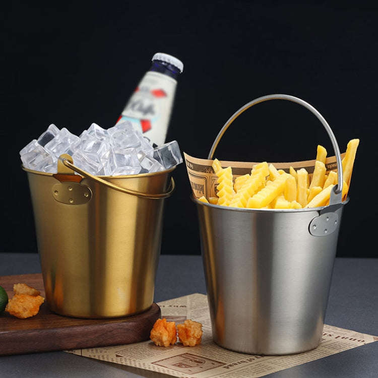 1800ml 304 Stainless Steel Handheld Ice Bucket Bar Beer Chill Bucket Chips Milk Tea Snacks Barrel...