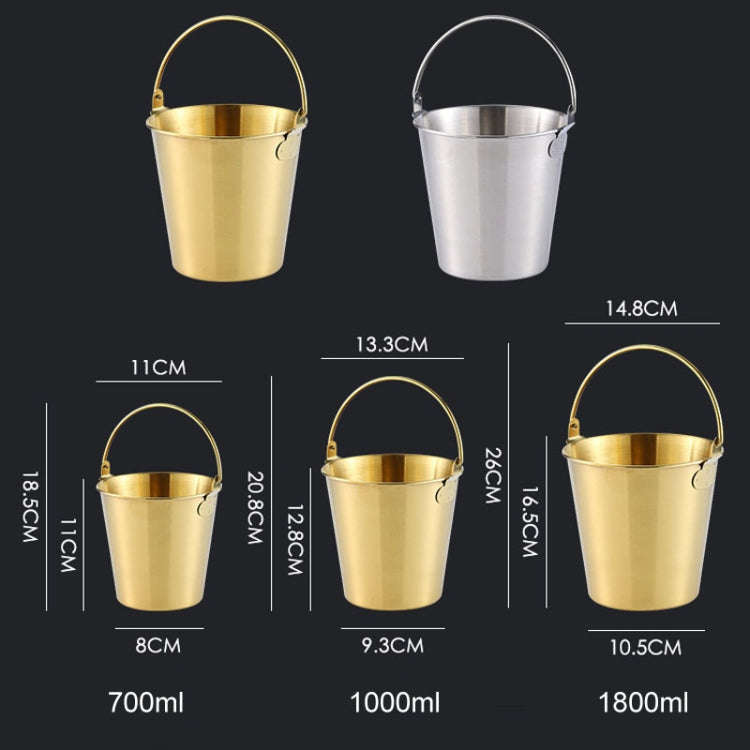 700ml 304 Stainless Steel Handheld Ice Bucket Bar Beer Chill Bucket Chips Milk Tea Snacks Barrel(...