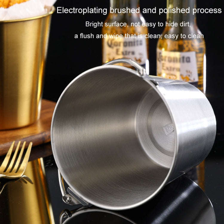 1800ml 304 Stainless Steel Handheld Ice Bucket Bar Beer Chill Bucket Chips Milk Tea Snacks Barrel...