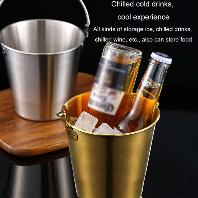 1800ml 304 Stainless Steel Handheld Ice Bucket Bar Beer Chill Bucket Chips Milk Tea Snacks Barrel...