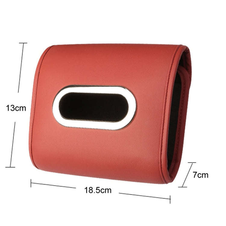Auto Armrest Tissue Box Car Seat Back Hanging Napkin Pack Cover(Wine Red)