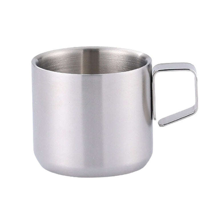 200ml 304 Stainless Steel Double Layer Insulated Mug Children Drop-proof Water Cup Coffee Mug(Sil...