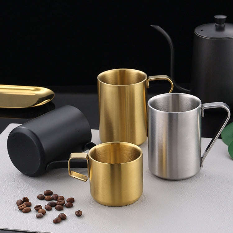 150ml 304 Stainless Steel Double Layer Insulated Mug Children Drop-proof Water Cup Coffee Mug(Black)
