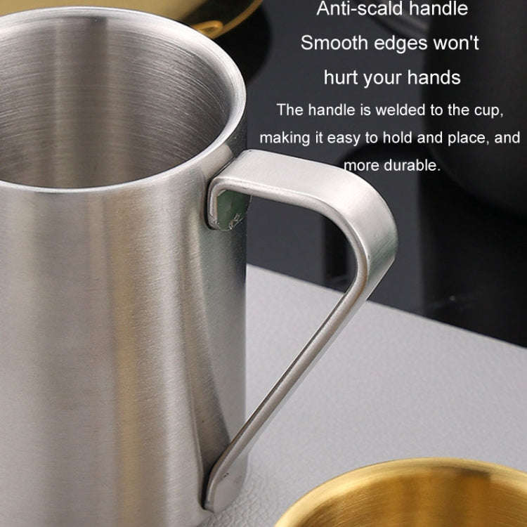 150ml 304 Stainless Steel Double Layer Insulated Mug Children Drop-proof Water Cup Coffee Mug(Black)