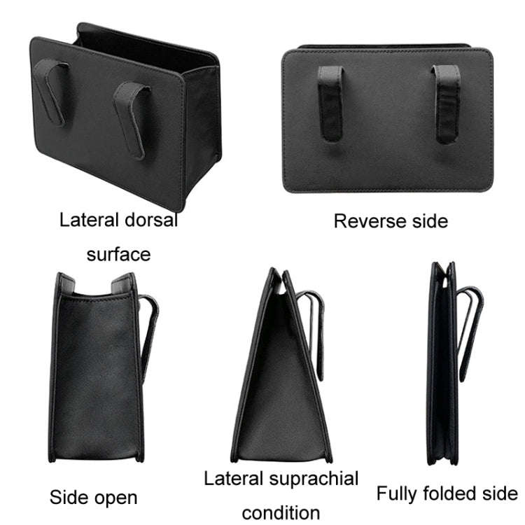 Car Folding Trash Can Multifunctional Seatback Hanging Storage Box(Wine Red)