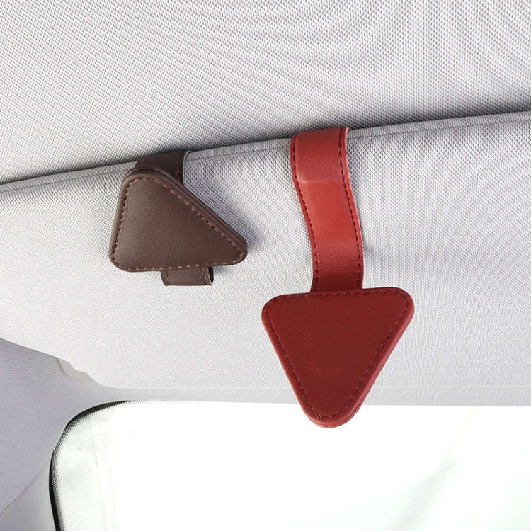 Car Eyeglasses Storage Clip Automobile Sun Visor Sunglasses Carrying Holder(Beige)