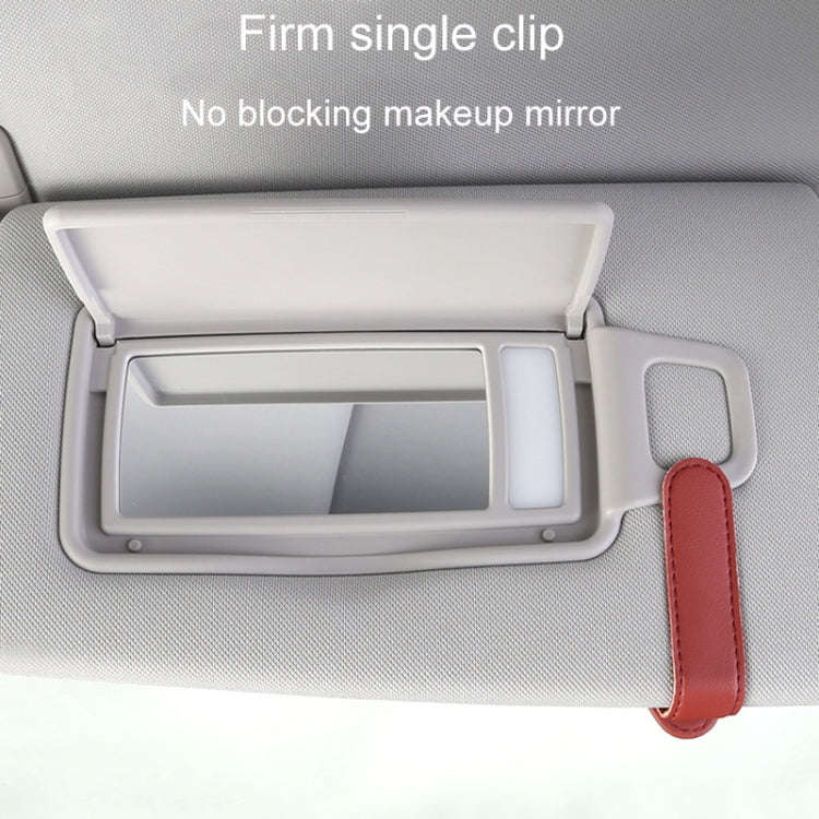 Car Eyeglasses Storage Clip Automobile Sun Visor Sunglasses Carrying Holder(Beige)