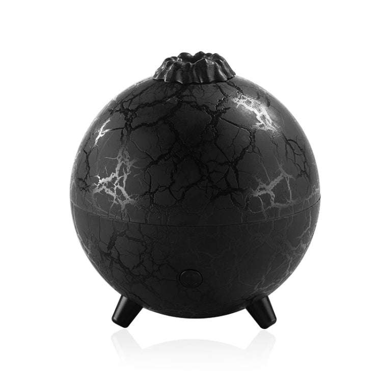D612 USB Plug-in Colorful Gradient Atmosphere Light Flame Crack Aromatherapy Humidifier(Black)