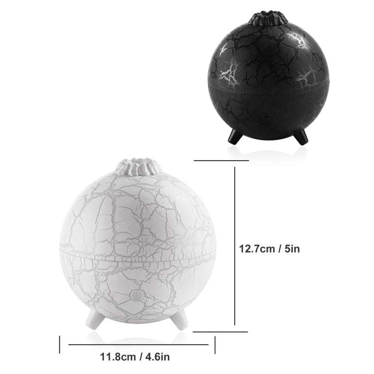 D612 USB Plug-in Colorful Gradient Atmosphere Light Flame Crack Aromatherapy Humidifier(Black)