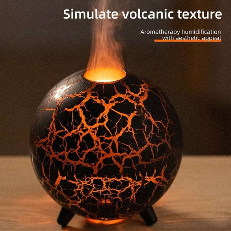 D612 USB Plug-in Colorful Gradient Atmosphere Light Flame Crack Aromatherapy Humidifier(White)