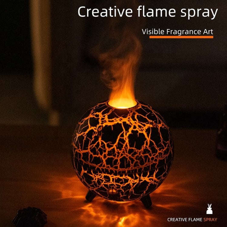 D612 USB Plug-in Colorful Gradient Atmosphere Light Flame Crack Aromatherapy Humidifier(White)
