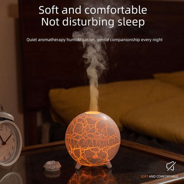 D612 USB Plug-in Colorful Gradient Atmosphere Light Flame Crack Aromatherapy Humidifier(White)