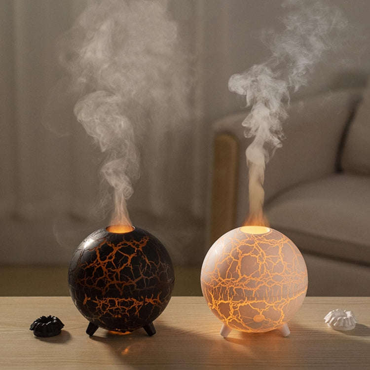 D612 USB Plug-in Colorful Gradient Atmosphere Light Flame Crack Aromatherapy Humidifier(White)