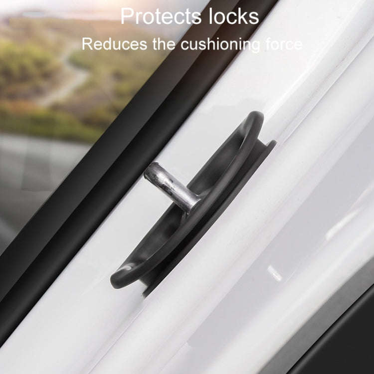 4pcs / Set For Tesla Model 3/Y Door Latch Cover Silent Shock Absorption Locking Clip(Black)