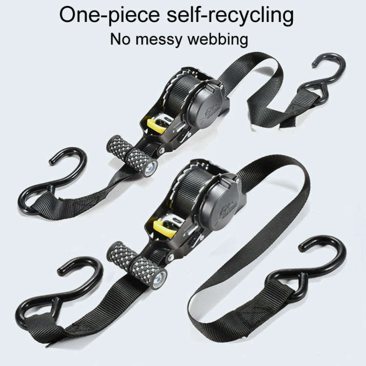 Auto Retract Tensioner Automobile And Motorcycle Cargo Fixing Straps(White)