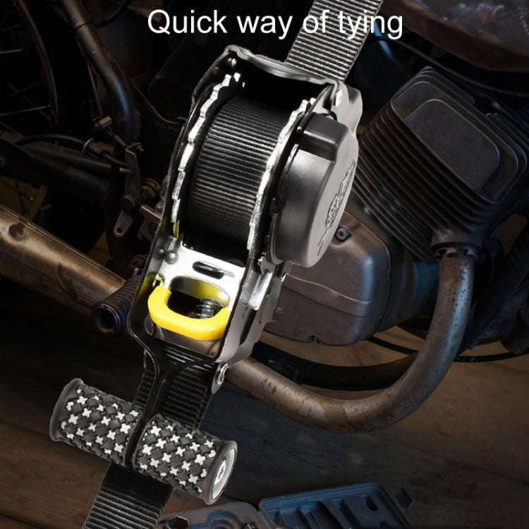 Auto Retract Tensioner Automobile And Motorcycle Cargo Fixing Straps(White)