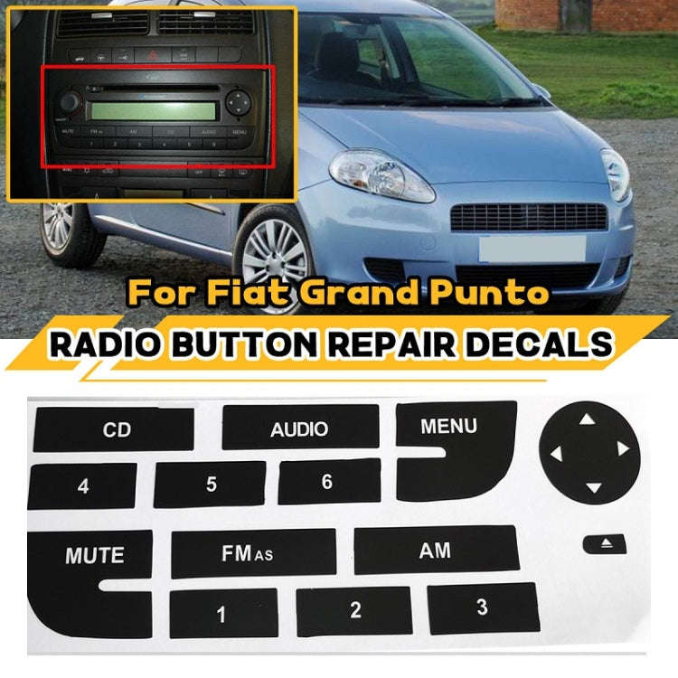 2pcs For Fiat Grand Punto Multimedia Radio Button Repair Sticker