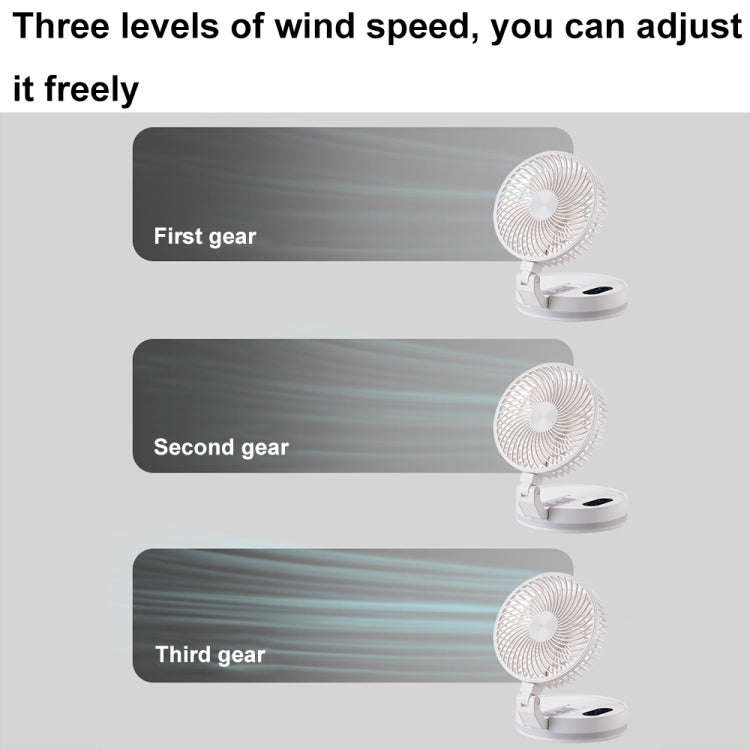 F200 Foldable Remote Control Wall-mounted Fan LED Light Desktop Rotating Fan, Color: Regular Model