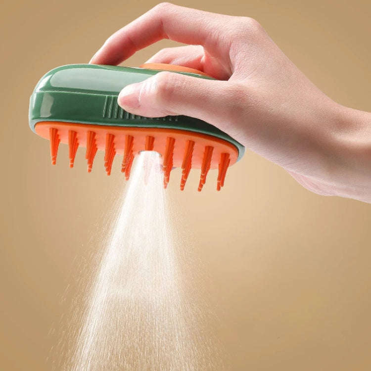 Pet Spray Steamy Brush Cat Dog Grooming Massage Comb(Avocado White)