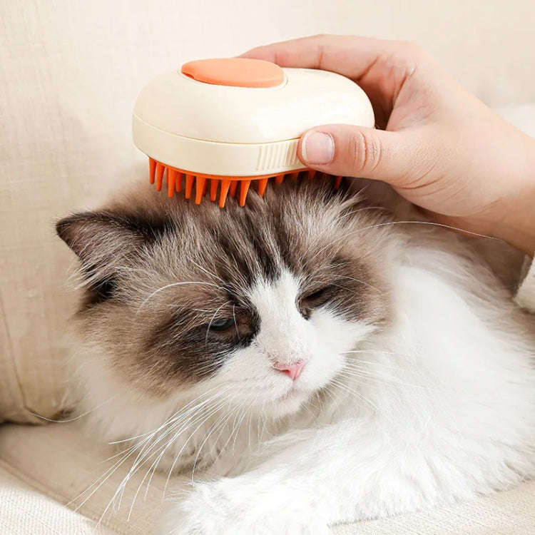 Pet Spray Steamy Brush Cat Dog Grooming Massage Comb(Avocado White)